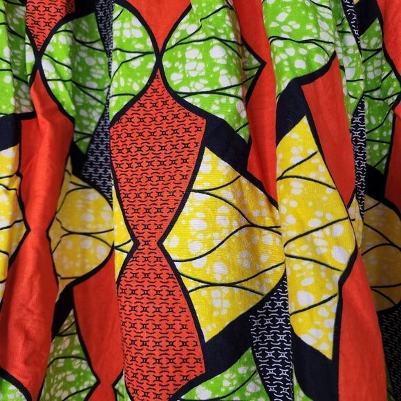 Grass Fields African Print Colorful Ankara Skirt XL - Picture 4 of 4